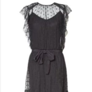 St Roche Black Sheer Polka Dot Dress
